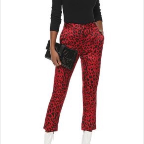 red leopard print trousers